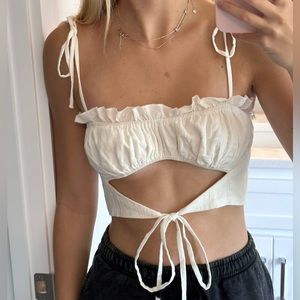 White Tie Crop Top